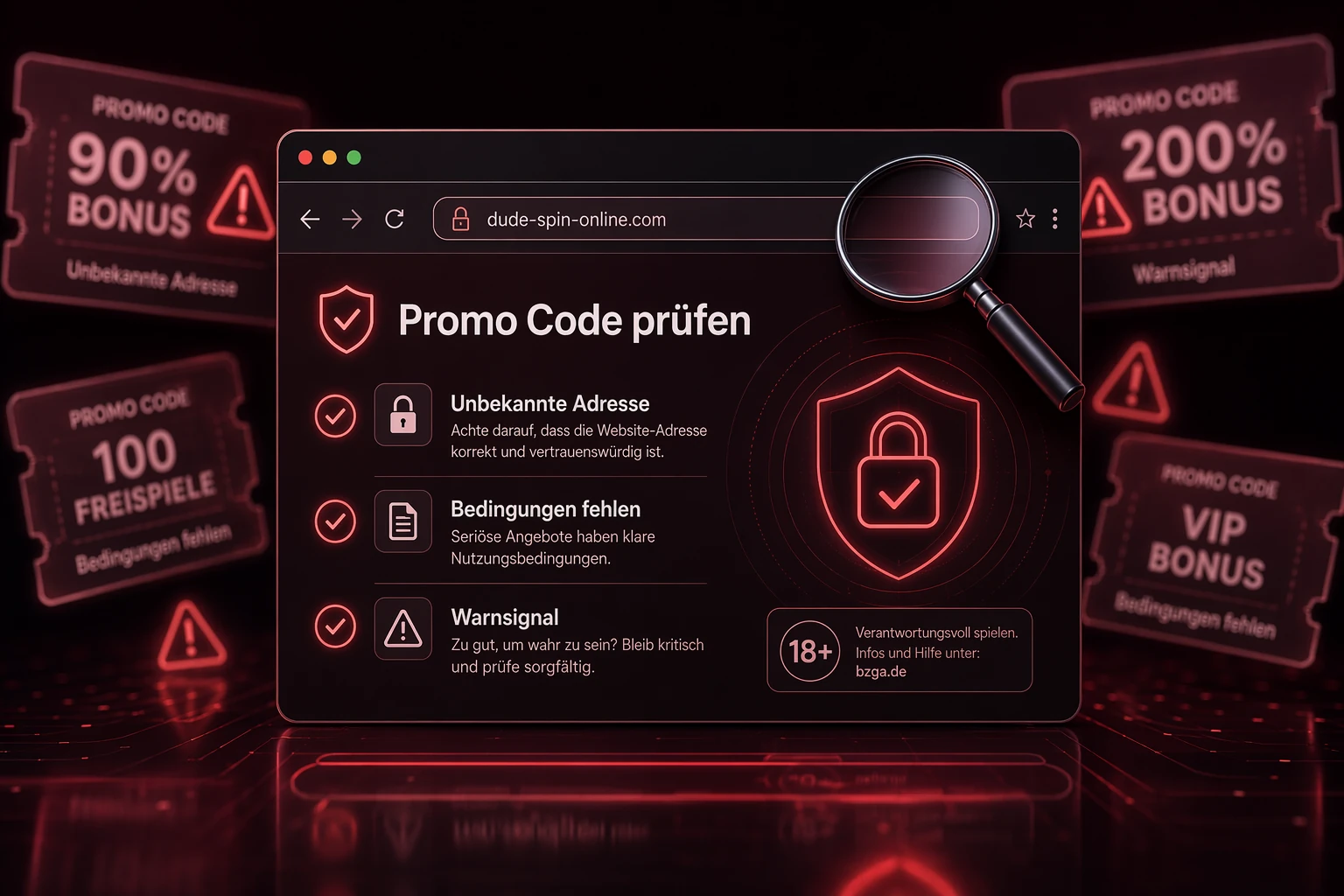 Gefälschte Promo Codes und unseriöse Bonusseiten erkennen