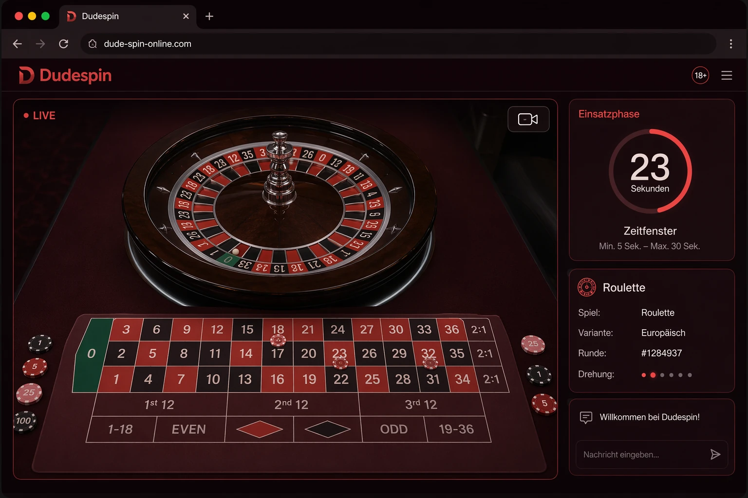 Dudespin Live Roulette: das Prinzip hinter dem rotierenden Rad