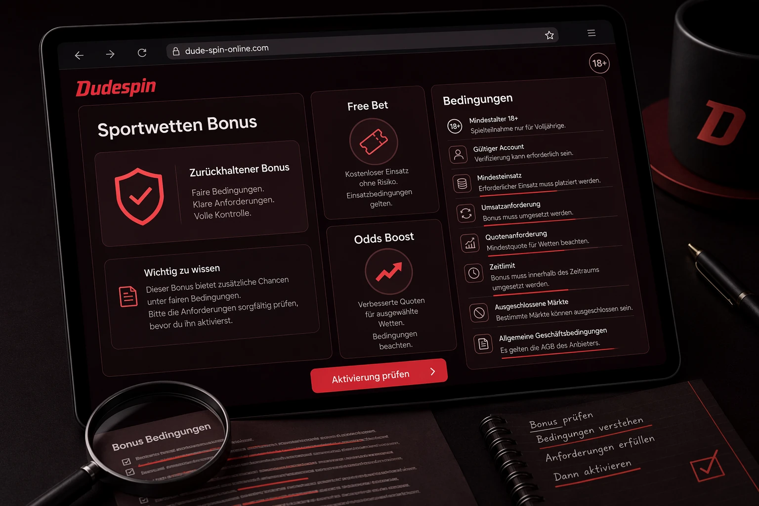 Dudespin Sportwetten Bonus: Bedingungen vor der Aktivierung lesen